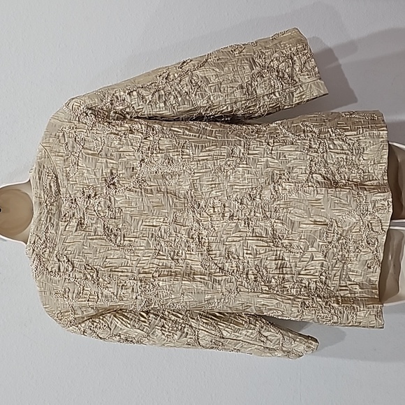 Chicos Jacket Blazer Size L (2) Metallic Long Sleeve Embellished Beaded Party - Picture 8 of 11